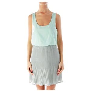 PINS AND NEEDLES Green Gray Pleated Dress - Size S
